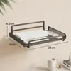 Estante de caja decodificadora montado en la pared, soporte para router, caja de almacenamiento Wi-Fi montada en la pared sin perforaciones, estante de almacenamiento de hierro forjado
