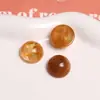 Zhen Tu 18mm Redondo Degradado Ámbar Resina Media Redonda Parche DIY Pendientes Accesorios para el Cabello de Mujer Funda de Teléfono