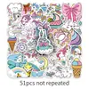51 Adesivos de Cavalo Arco-Íris Desenho Animado Fofo Unicórnio Colorido Decoração de Caderno Guitarra Planejador Pequenos Adesivos Mochi