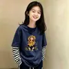 Camiseta de manga larga con retazos de algodón puro para niñas, nueva y elegante, para primavera y otoño 2026, top infantil casual, camiseta básica para niños mayores