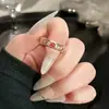 Estilo Marea Nacional Esmalte Color Goteo de Aceite Anillo Abierto Dulce y Fresco Retro Nicho Elegante Lujo Ligero Gama Alta Delicado Anillo