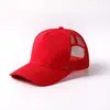 Gorra de béisbol de malla transfronteriza, gorra de cinco paneles de malla, bordado e impresión de logotipo personalizable, color liso, simple, ligera, transpirable