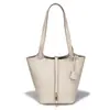 Bolso de Hombro Tipo Cesta Extra Grande de Cuero Genuino de Alta Calidad, Piel de Vaca de Primera Capa, Bolso Bandolera Tipo Cubo de Gama Alta y Exquisito para Mujer