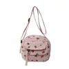 Mochila Fashion Feminina 2024 Verão Novo Estilo Coreano Tendência Fresca Veludo Cotelê Casual Simples Mini Mochila