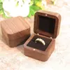 Caixa de Anel em Formato de Coração Madeira de Nogueira Armazenamento de Anel de Casal Caixa de Presente Caixa para Brincos em Formato de Coração Caixa para Embalagem de Anel de Diamante para Pedido de Casamento