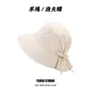 Sombrero de Pescador con Olas de Cabeza Grande para Niños, Sombrero de Sol para Exteriores de Primavera y Verano, Protección UV, Ala Grande para Cara Pequeña, Sombrero de Sol con Lazo Pequeño