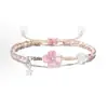 Pulseira de Grama Sem Preocupações para Mulheres, Simples e Sofisticada Pulseira Trançada à Mão Estrela, Pulseira de Trevo de Quatro Folhas Fashion e Criativa