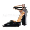 Nuevos zapatos de tacón alto para mujer de Juyuan, estilo europeo y americano, disponibles en stock, punta fina, de moda, comercio exterior, talla grande, con hebilla