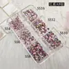 Entra en el Nuevo Set de Caja de Arte de Uñas de Seis Compartimentos con Tamaños Mixtos, Decoraciones de Uñas DIY de Vidrio de Cristal Ultra Brillante con Base Plana con Pedrería