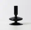 Venta al por mayor, candelabro creativo de vidrio de colores retro, candelabro de lujo para decoración de mesita de noche, vela, accesorios para cenas