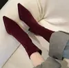 Botines de tacón alto para mujer 2026 otoño e invierno nuevos botines ajustados estilo coreano botines de tacón grueso cómodos punta fina cremallera trasera