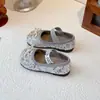 Zapatos de Princesa para Niñas, Zapatos de Cuero con Lentejuelas y Lazo Estilo Británico para Primavera y Otoño, Zapatos Cómodos sin Cordones para Bebés con Velcro