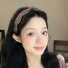 Diadema floral retro femenina clip para el pelo de tul con degradado francés dopamina accesorio para el pelo estilo crema diadema ancha versátil