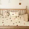 Lençóis para berço feitos de algodão puro, colchas de algodão para bebês e crianças pequenas, colchas de algodão patchwork para beliches e tapetes de creche