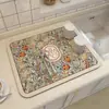 Tapete Escorredor para Bancada de Cozinha Estilo Retrô Americano, Tapete Absorvente para Mesa de Café, Tapete Isolante Térmico de Tecido Tecnológico, Jogo Americano Lavável para Tigelas e Pratos
