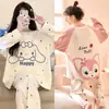 Pijama Japonés Girly para Primavera y Otoño para Mujer, Dulce Traje de Dos Piezas de Manga Larga de Otoño, Ropa de Casa para Salir
