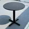 Juego pequeño de mesa y sillas redondas de acero al carbono simple para ocio en balcón, mesa de discusión, área de descanso, mesa de comedor para cafetería de té con leche al aire libre