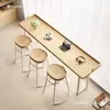 Mesa alta de bar de ocio nórdica para uso doméstico en Yangtai, mesa larga simple de madera maciza para colocar en la pared o junto a la ventana, juego de mesa y sillas con patas altas