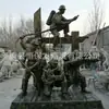 Produção do Fabricante da Figura do Guerreiro do Oitavo Exército e do Novo Quarto Exército Escultura de Cobre Líder Revolucionário Pessoa Escultura de Personagem em Cobre Fundido Ornamentos