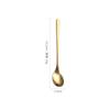 Aço Inoxidável 304 Colher Gota d'Água Colher de Café Dourada de Alto Valor Colher Redonda Pequena com Cabo Longo Colher de Mexer Gelo Colher de Presente