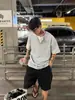 Camiseta Henley de Manga Corta Falsa de Dos Piezas Estilo Old Money para Hombre, Nuevo Top Holgado de Marca de Verano a la Moda de Media Manga