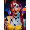 Pegatinas de Tatuaje de Halloween Transfronterizas, Calabaza Aterradora, Araña, Cara de Murciélago, Pegatinas Temporales Impermeables para Maquillaje de Fiesta, Venta al por Mayor