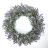 Guirlanda romântica de eucalipto artificial e flores de lírio roxo e lavanda de 17,71 polegadas. Guirlandas de flores artificiais realistas adequadas para portas de entrada, casas, casamentos, salas de estar, decoração interna e externa. Guirlandas de flores realistas de primavera e verão são perfeitas para decoração de feriados sazonais