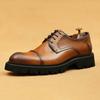 [vip para] agitar palillos caliente estilo británico formal negocios casual cuero de hombre zapatos de cuero de tres juntas suela gruesa