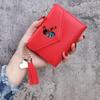 Bolsa para Monedas con Borla de Color Sólido de Spider-Man, Cartera Delgada, Cartera Corta, Portatarjetas de Estudiante, Cartera Corta con Múltiples Ranuras para Tarjetas