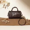 Nova Bolsa Vintage Feminina 2026, Bolsa de Mão em Couro Wax Oil, Bolsa Transversal, Bolsa Boston Grande Capacidade para o Dia a Dia, Bolsa Versátil Estilo Almofada