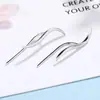 Joias de Prata Beixi Prata Esterlina S925 Linha de Contorno Estilo Europeu e Americano Simples Brinco de Pressão Brincos de Designer Israelense para Mulheres