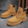 Botas Botines para Mujer en Otoño Abejorro Hombres y Mujeres Mismo Estilo Pareja Media Caña Suela Gruesa Estilo Británico Estilo Retro