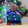 Decorações de Natal transfronteiriças bola com franja chapéu de tricô luzes LED chapéu emissor de luz do Papai Noel chapéu para adulto e criança