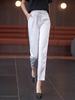 Calça Feminina Drapê de Seda Gelo 2026 Novo Estilo Verão Harem Solta Versátil Calça Cropped Fina para Mulheres Baixas