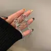 Pendientes de Plata S925 con Aguja, Diamante Brillante, Lazo y Borla para Mujer, Pendientes Largos de Moda Coreana, Pendientes de Celebridad de Internet de Moda