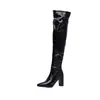 24 Otoño 32--46 Tallas Grandes Botas 2026 Otoño/Invierno Nuevas Botas de Mujer Punta Fina Tacón Grueso Hasta la Rodilla Botas Largas Comercio Exterior Transfronterizo Mujer