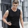 Chaleco de Seda de Hielo para Hombre Moderno Delgado Malla Agujeros Transpirable Secado Rápido Deportivo Hombro Ancho Ropa Exterior Camiseta sin Mangas para Hombre Verano