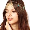 Bohemian National Wind turquesa borla faixa de cabelo multi-camada cadeia onda hairband Yiwu cabeça jóias atacado