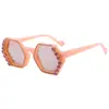 Elegantes Gafas de Sol Hexagonales de Alta Gama Incrustadas con Diamantes Europeas y Americanas, Gafas de Sol de Moda y Versátiles para Mujer, Stock Listo Transfronterizo