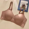 Sutiã de Suporte Macio com Tira de Gel Sem Costura de Tamanho Grande Europeu e Americano para Seios Grandes, Efeito Modelador e de Reunião, Sutiã Feminino Confortável 3389