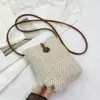 Moda Verano 2025 Nueva Moda Playa Vacaciones Bolsita de Paja Bolso Cruzado para Mujer Mini Bolso Bolsita para Teléfono Móvil
