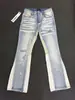 Pantalones de Jean Jb Pur Transfronterizos, Stock de Comercio Exterior, Estilo Americano High Street, Pantalones Rectos Ajustados Rasgados Negros y Azules Ple
