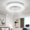 Luz de ventilador de techo inteligente moderna minimalista transfronteriza para dormitorio y sala de estar, lámpara de techo con ventilador LED para comedor