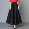 Saia Midi 2024 com Barra Larga, Saia Evasê, Cintura Alta, Efeito Emagrecedor e Versátil, Estilo Coreano Tamanho Plus Size Feminino Saia Longa para Dança Quatro Estações