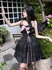 Vestido Anjo Demônio Preto e Branco Melhor Amiga Estrela Gêmea Lolita Gótico JSK Vestido Estilo Japonês Soft Girl Lolita