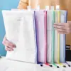 Bolsa de Archivo Engrosada, Bolsa Transparente de Malla con Cremallera, Bolsa de Almacenamiento de Papeles de Examen A4 de Gran Capacidad, Portaboletos, Papelería para Estudiantes, Impermeable