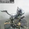 Acero Inoxidable Acabado Espejo Escultura de Gato Adorno Paisajismo de Jardín Comunidad Oficina de Ventas al Aire Libre Arte Decorativo de Lujo Ligero