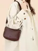 Bolso bandolera simple y elegante para mujer, nuevo modelo 2026, bolso cuadrado pequeño versátil, bolso de hombro, textura de cuero genuino, bolso pequeño portátil