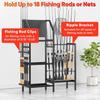 Amazon Garage Soporte para Cañas de Pescar Soporta hasta 18 Cañas de Pescar Organizador de Soporte para Cañas de Pescar de 3 Niveles Ajustable