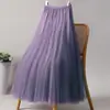 Falda de Malla de Gama Alta Falda de Gasa para Danza Cuadrada Falda de Baile con Gran Oscilación de 720 Grados Aspecto Adelgazante Foto de Performance de Baile Falda Larga